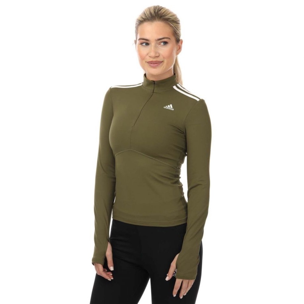 Adidas Olive Green Long Sleeve Top